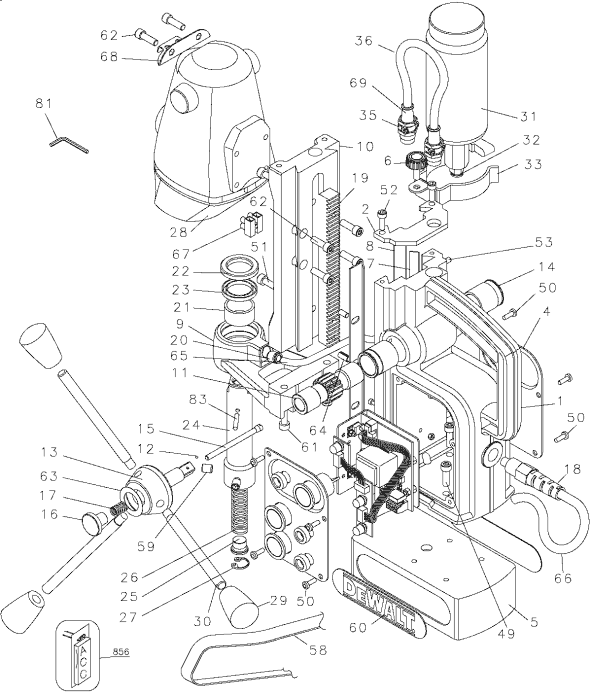 Page A Diagram and Parts List for DW151 Type 1 DeWALT Drill Press