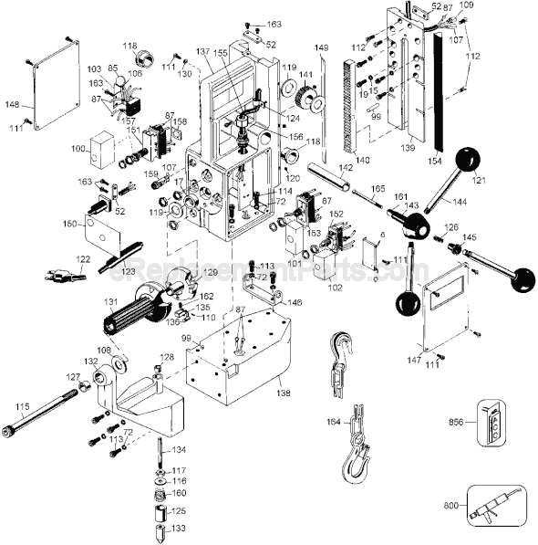 Page A Diagram and Parts List for DW157 Type 1 DeWALT Drill Press