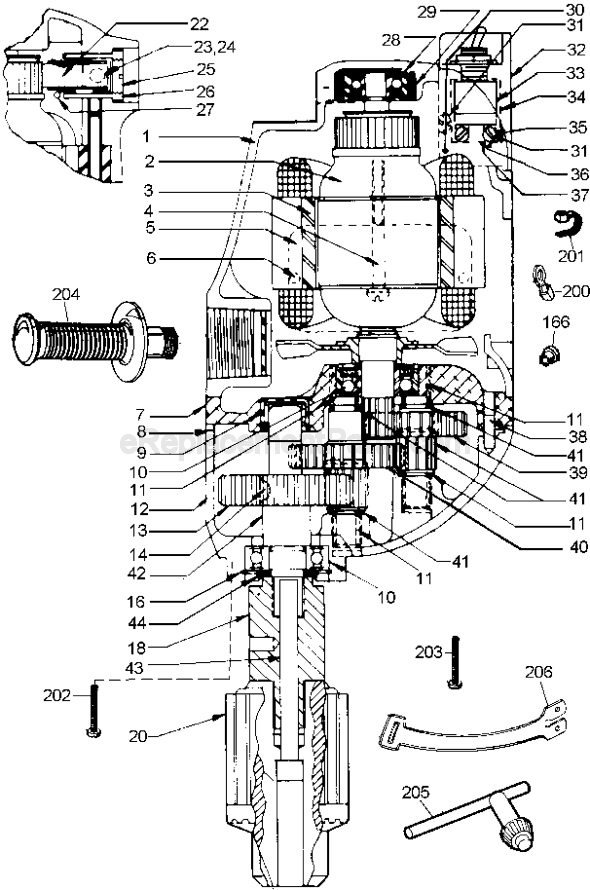 Page B Diagram and Parts List for DW157 Type 1 DeWALT Drill Press