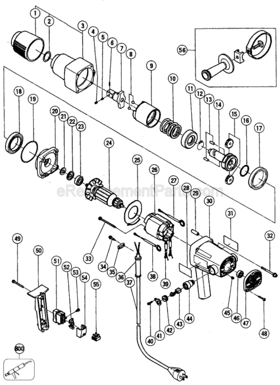 Page A Diagram and Parts List for DW297 Type 1 DeWALT Impact Driver