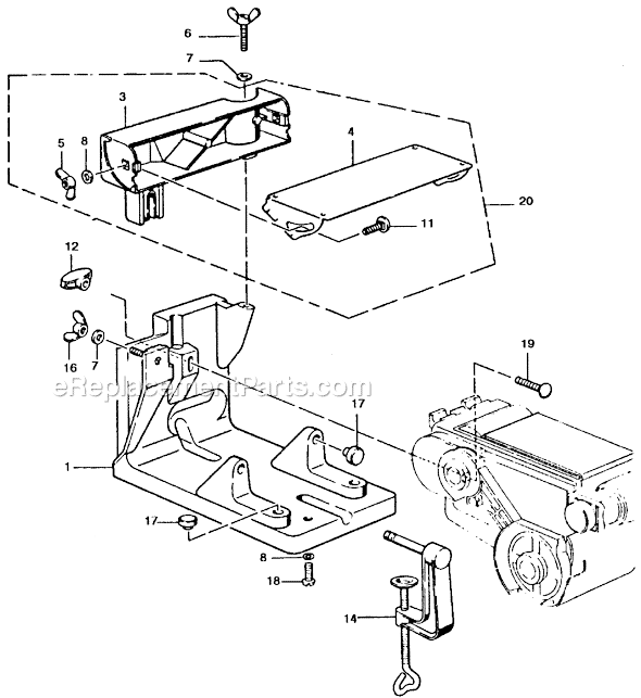 Page A Diagram and Parts List for DW4051 Type 1 DeWALT Tool Stand & Cart