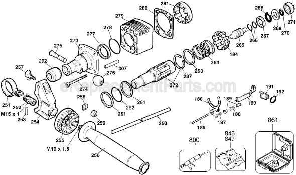 Page A Diagram and Parts List for DW531 Type 103 DeWALT Hammer Drill