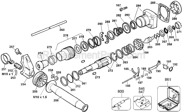 Page B Diagram and Parts List for DW545 Type 103 DeWALT Hammer Drill