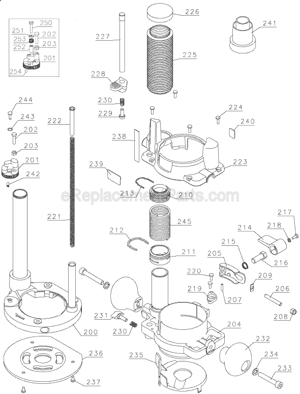 Page C Diagram and Parts List for DW616S Type 1 DeWALT Router