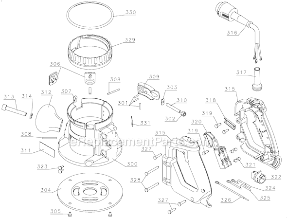 Page A Diagram and Parts List for DW6183 Type 1 DeWALT Tool Stand & Cart