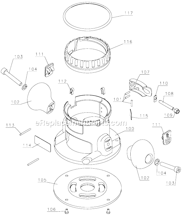Page A Diagram and Parts List for DW6184 Type 1 DeWALT Tool Stand & Cart