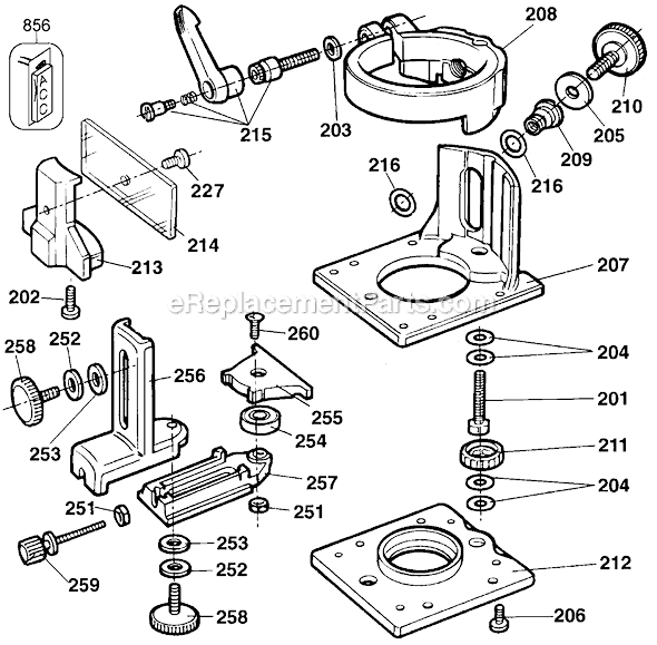 Page A Diagram and Parts List for DW6705 Type 1 DeWALT Tool Stand & Cart