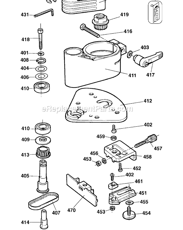 Page A Diagram and Parts List for DW6707 Type 1 DeWALT Tool Stand & Cart