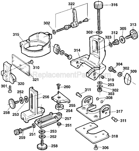 Page C Diagram and Parts List for DW673 Type 1 DeWALT Laminate Trimmer
