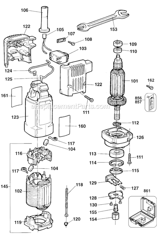 Page A Diagram and Parts List for DW679 Type 1 DeWALT Laminate Trimmer