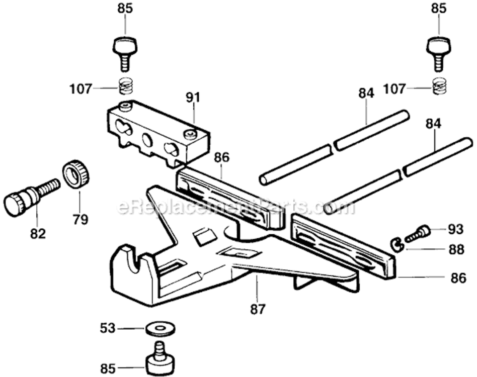 Page A Diagram and Parts List for DW6912 Type 1 DeWALT Table Saw Accessories