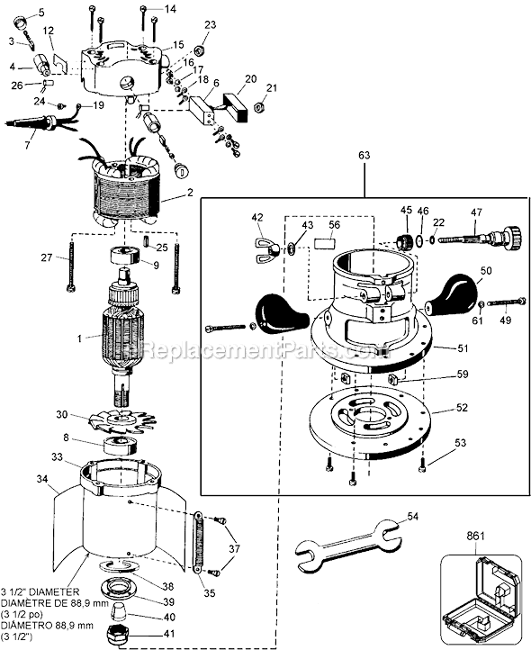 Page A Diagram and Parts List for DW6916 Type 1 DeWALT Tool Stand & Cart