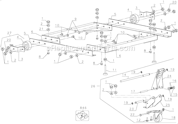 Page A Diagram and Parts List for DW7460 Type 1 DeWALT Tool Stand & Cart