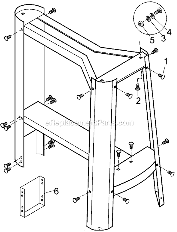 Page A Diagram and Parts List for DW7880 Type 1 DeWALT Tool Stand & Cart