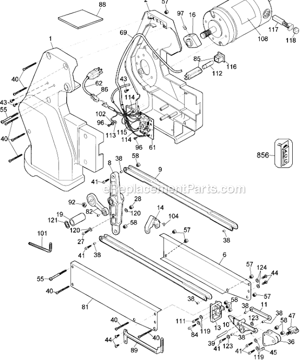 Page A Diagram and Parts List for DW788LS Type 1 DeWALT Scroll Saw