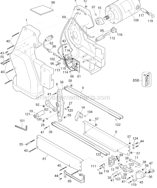 Page A Diagram and Parts List for DW788 Type 2 DeWALT Scroll Saw