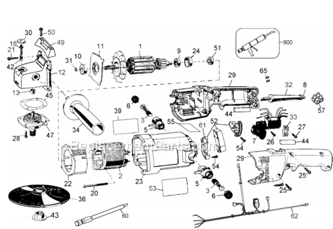 Page A Diagram and Parts List for DW849-AR Type 3 DeWALT Sander Polisher