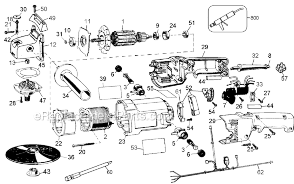 Page A Diagram and Parts List for DW849-BR Type 2 DeWALT Sander Polisher