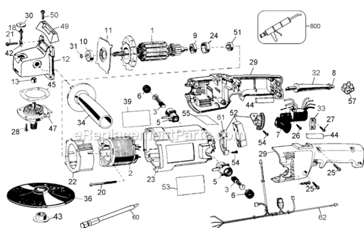 Page A Diagram and Parts List for DW849-BR Type 3 DeWALT Sander Polisher