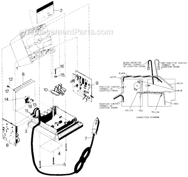 Page A Diagram and Parts List for DW9105 Type 1 DeWALT Charger