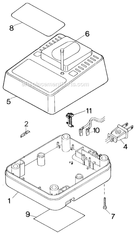 Page A Diagram and Parts List for DW9106 Type 1 DeWALT Charger