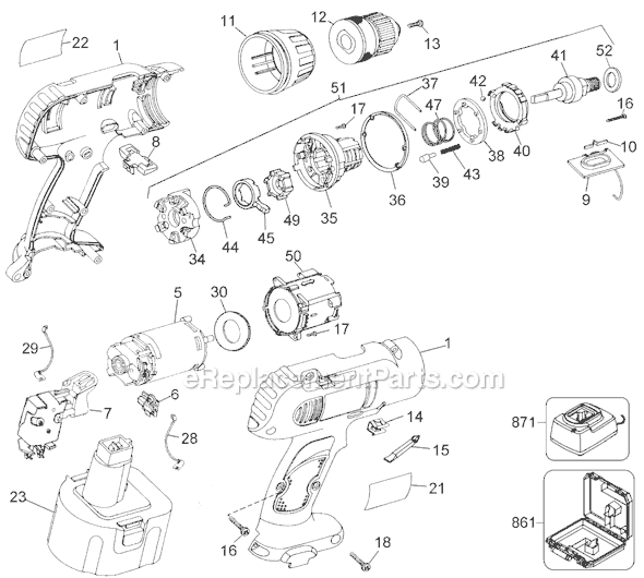 Page A Diagram and Parts List for DW997K-B2 Type 5 DeWALT Hammer Drill