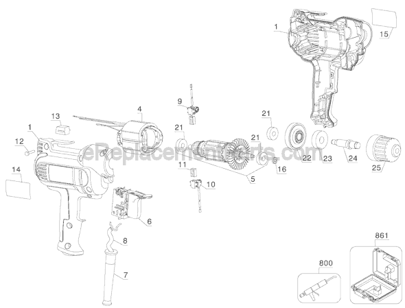 Page A Diagram and Parts List for DWD115  DeWALT Electric Drill