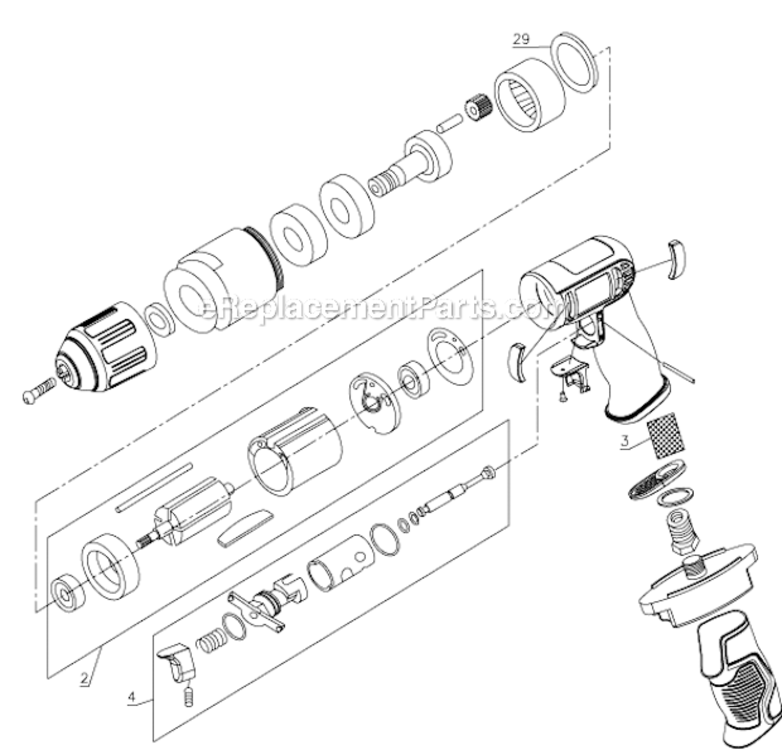 Page A Diagram and Parts List for DWMT70786L Type 0 DeWALT Electric Drill
