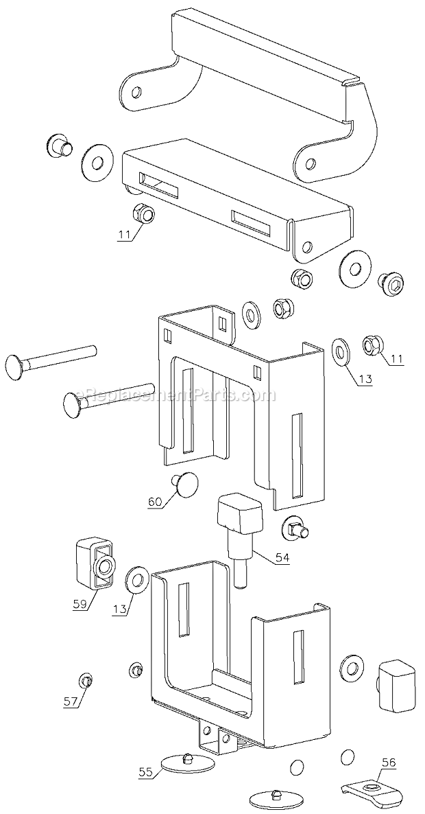 Page C Diagram and Parts List for DWX723 Type 1 DeWALT Miter Saw