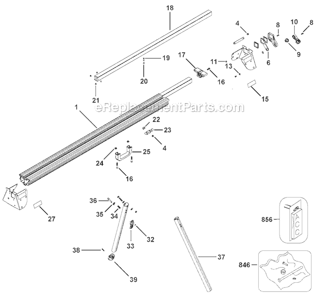 Page A Diagram and Parts List for DWX724 Type 1 DeWALT Tool Stand & Cart