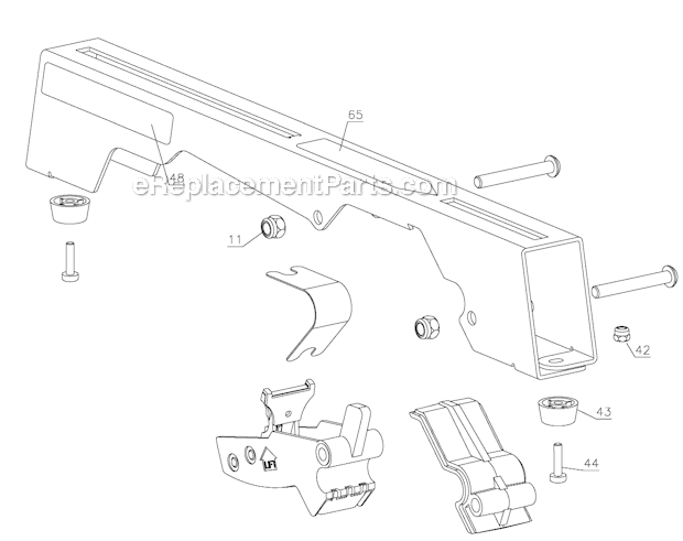 Page B Diagram and Parts List for DWX725B Type 1 DeWALT Tool Stand & Cart