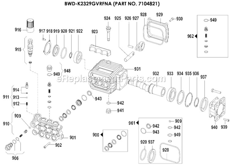 Page C Diagram and Parts List for DXPW3025 Type 0 DeWALT Pressure Washer