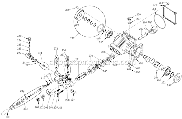 Page D Diagram and Parts List for DXPW3025 Type 0 DeWALT Pressure Washer