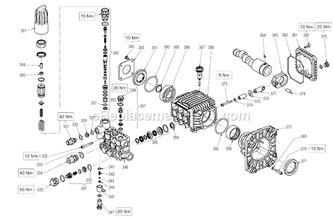 Page A Diagram and Parts List for DXPW3835 Type 0 DeWALT Pressure Washer