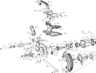 Part Location Diagram of N333139 DeWALT BAFFLE
