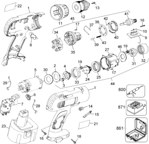 Page A Diagram and Parts List for DW990K-2 3 DeWALT Electric Drill