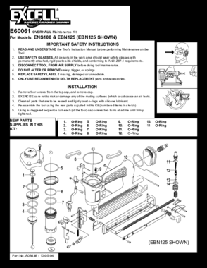 Default 3 Diagram and Parts List for EBN200-BDK Type 1 DeWALT Nailer