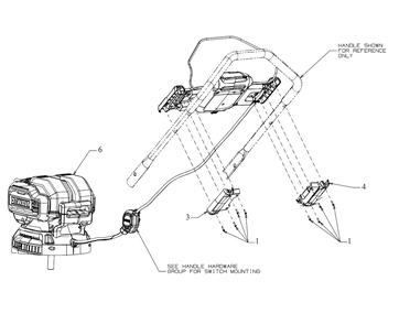 Motor Diagram and Parts List for DCMWP233 (18A-U2C2738)(2022) DeWALT Lawn Mower