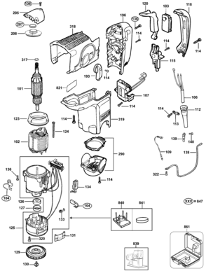 Page B Diagram and Parts List for D25650K 3 DeWALT Hammer