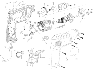 Page A Diagram and Parts List for DW107-AR 3 DeWALT Boring Machine