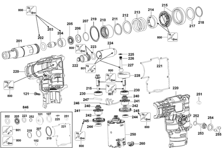 Page B Diagram and Parts List for DC233KL 3 DeWALT Hammer