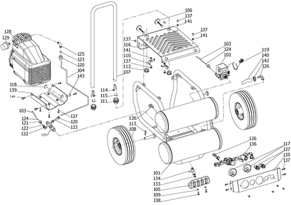 Exploded Diagram A Diagram and Parts List for D55154 Type 4 DeWALT Compressor