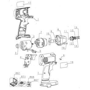 Part Location Diagram of 152250-27 DeWALT Battery pack