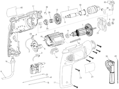 Part Location Diagram of N016354 DeWALT SWITCH
