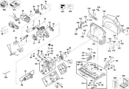 Part Location Diagram of DWS5022 DeWALT Track