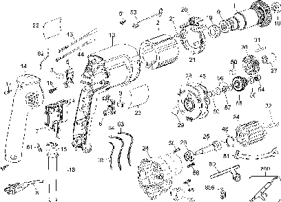 Page A Diagram and Parts List for DW223G Type 3 DeWALT Electric Drill