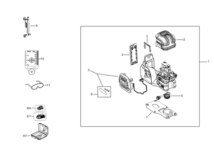 Exploded Diagram A Diagram and Parts List for DCLE34220GB-QU Type 2 DeWALT Laser Level