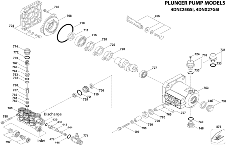 4DNX25GSI, 4DNX27GSI Diagram and Parts List for DPD3100IC Type 1 DeWALT Pressure Washer