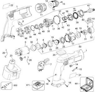 Page A Diagram and Parts List for DW996K-B3 1 DeWALT Hammer Drill