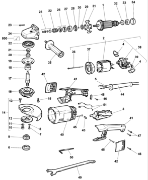 Page A Diagram and Parts List for DW848-G3 2 DeWALT Grinder